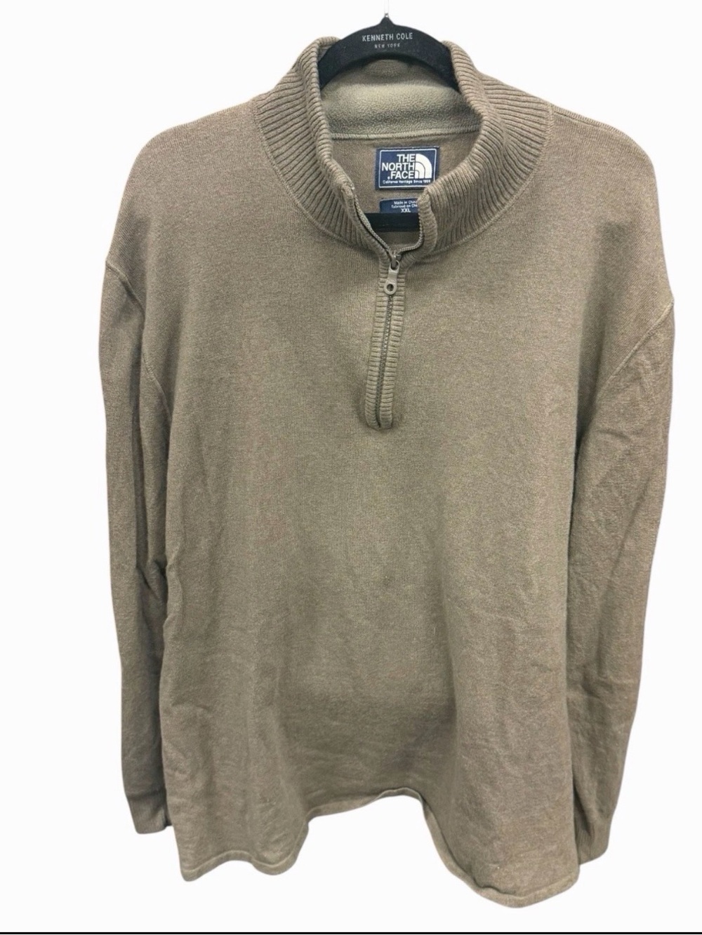 The North Face Men’s Zip-Neck Sweater in Taupe
